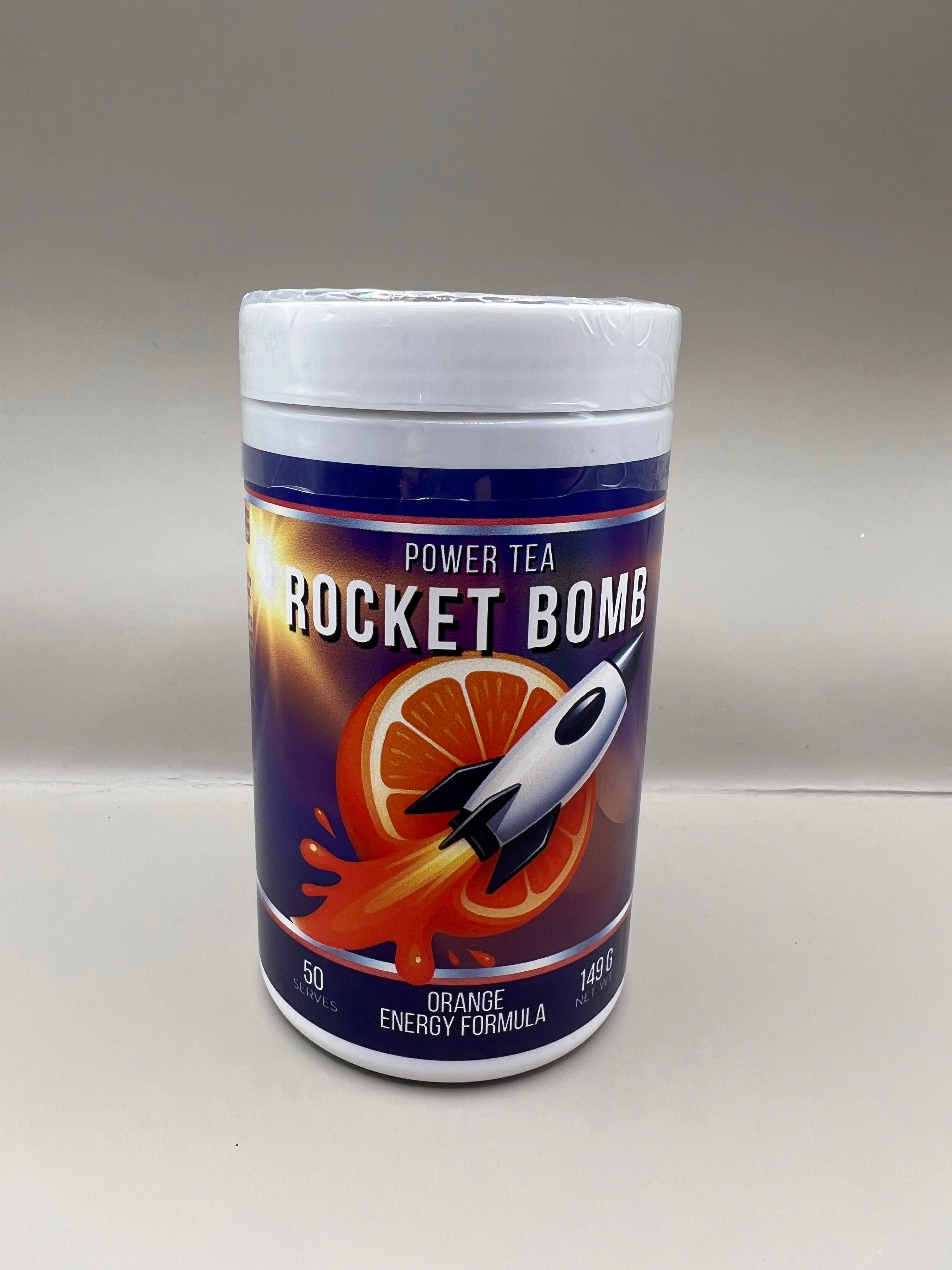 Power Tea Rocket Bomb Orange Tub Net wt 149gm 50 Serves – Power Tea ...