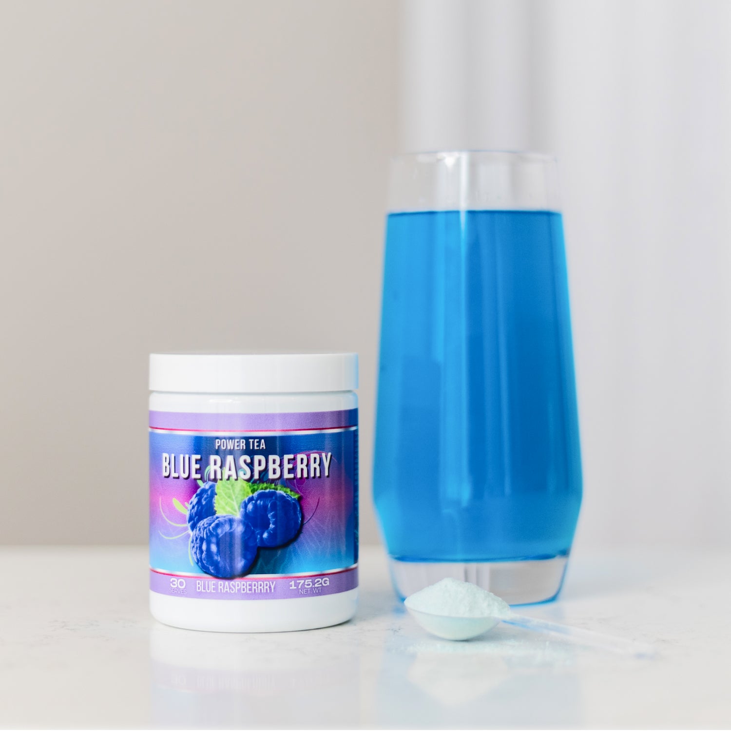 Power Tea Blue Raspberry Tub Net wt 175.2gm 30 serves – Power Tea Australia