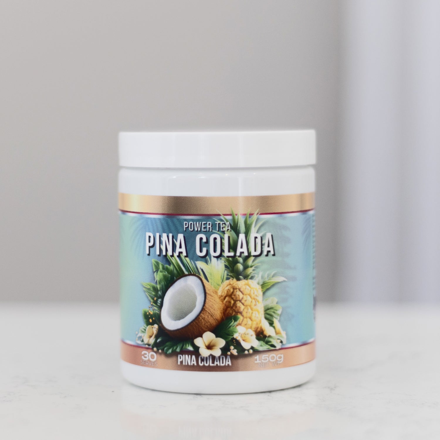 Power Tea Pina Colada Tub Net wt 150gm 30 Serves – Power Tea Australia